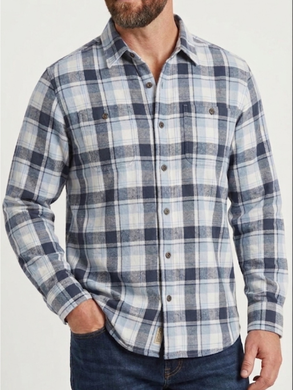 Duluth Trading 100% Cotton Long Sleeve Flannel Button Down Shirt Large Workwear
